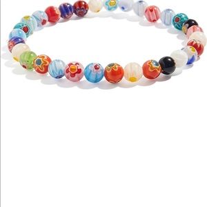 Millefiore bead stretch bracelet multi color.